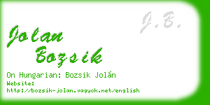 jolan bozsik business card